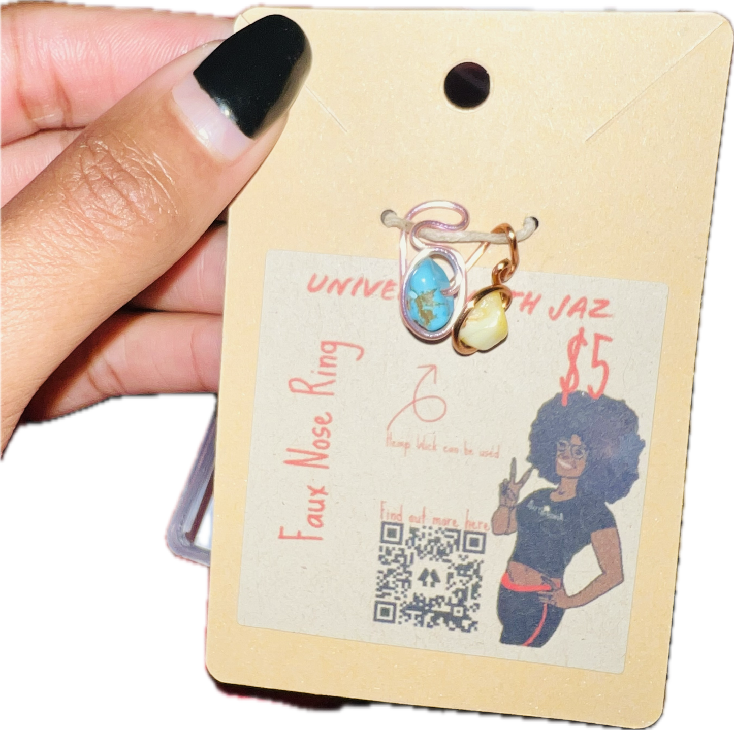 Faux Nose Ring-Cuff w/Crystal Stone