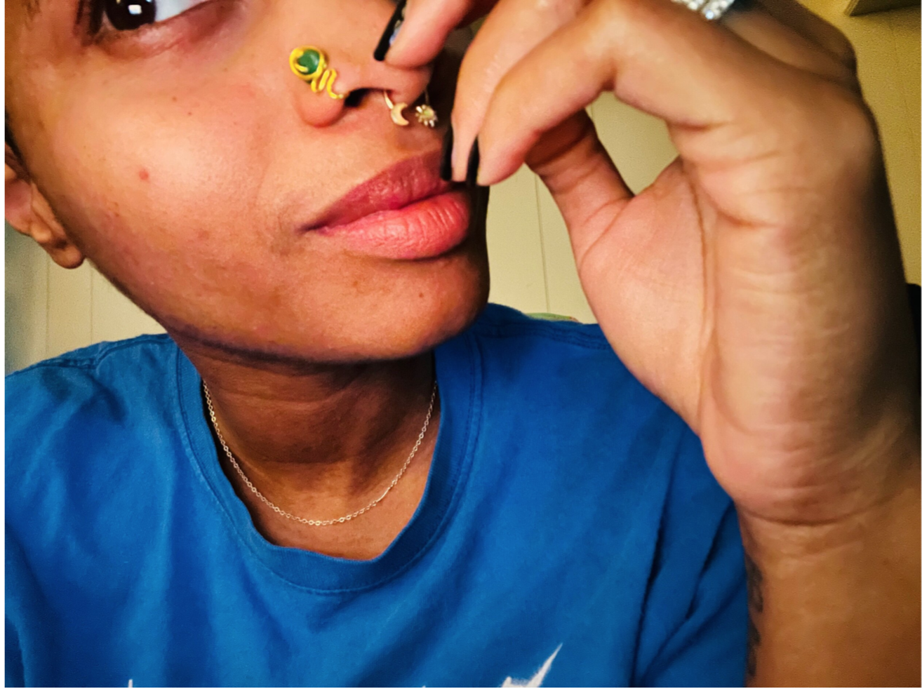 Faux Nose Ring-Cuff w/Crystal Stone
